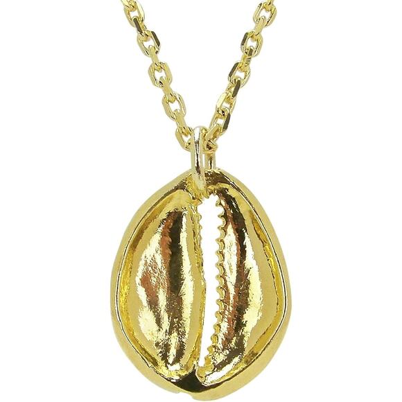 Sheila Fajl Milena Large Buzio Conch Shell Pendant Necklace in Gold Plated NEW - Picture 2 of 4